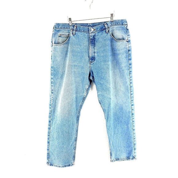 Wrangler Light Blue Comfort Stone Wash Jeans Denim Cotton High Rise‎ 40/29 - Picture 1 of 7